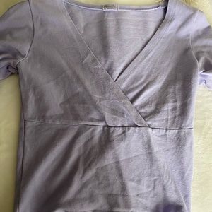 Brandy Melville Cross Over Long Sleeve Top